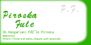 piroska fule business card